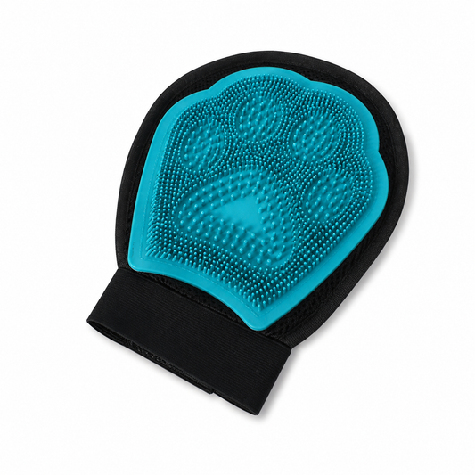 Blue Dual-Sided Pet Grooming & Bath Glove