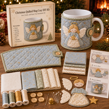 Christmas Mug Cozy Sewing Kit – 6 Festive Appliqué Designs