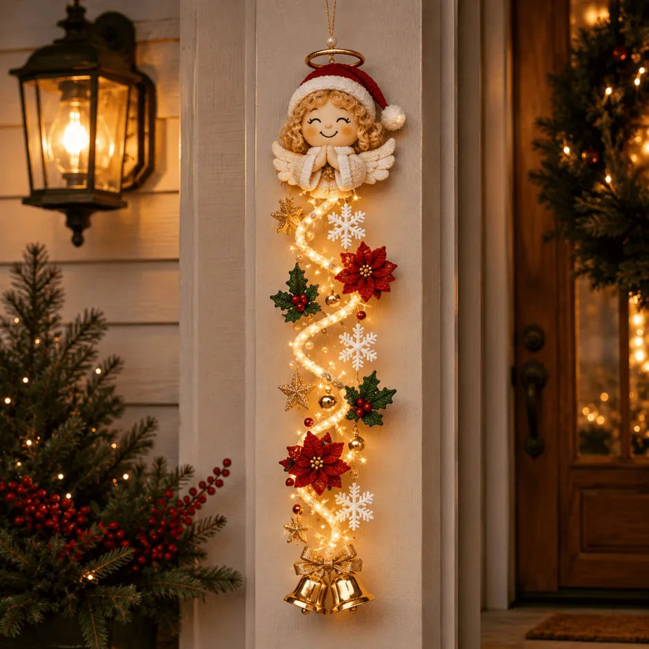 ⏳ Last Day 38% OFF – 🎄 Light-Up Christmas Door Hanger | Features 6 festive illuminated designs that cast a warm glow, combining 3D detailing with a space-saving vertical profile ✨