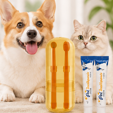 Soft Pet Toothbrush Set with Storage Case