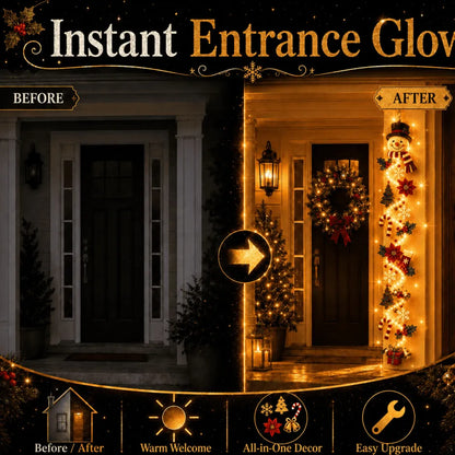 ⏳ Last Day 38% OFF – 🎄 Light-Up Christmas Door Hanger | Features 6 festive illuminated designs that cast a warm glow, combining 3D detailing with a space-saving vertical profile ✨
