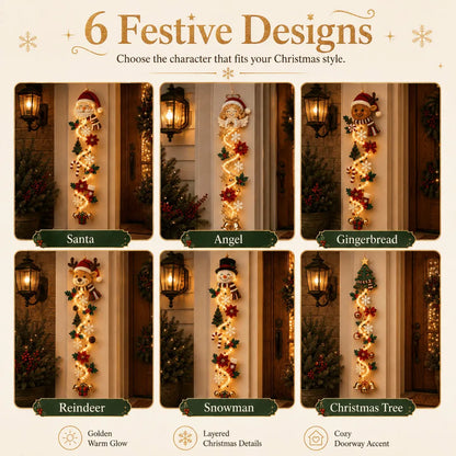 ⏳ Last Day 38% OFF – 🎄 Light-Up Christmas Door Hanger | Features 6 festive illuminated designs that cast a warm glow, combining 3D detailing with a space-saving vertical profile ✨