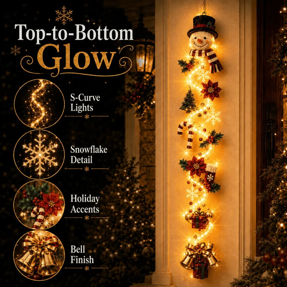 ⏳ Last Day 38% OFF – 🎄 Light-Up Christmas Door Hanger | Features 6 festive illuminated designs that cast a warm glow, combining 3D detailing with a space-saving vertical profile ✨