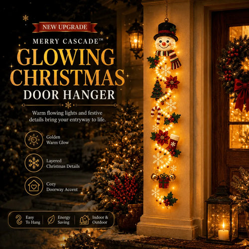 ⏳ Last Day 38% OFF – 🎄 Light-Up Christmas Door Hanger | Features 6 festive illuminated designs that cast a warm glow, combining 3D detailing with a space-saving vertical profile ✨
