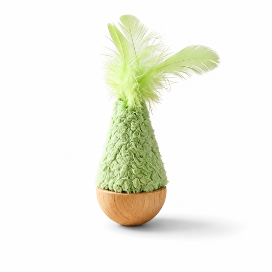 Matcha Green Plush Self-Righting Interactive Cat Toy
