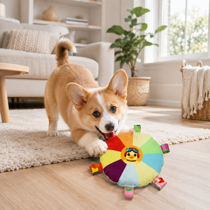 Small Duck Pattern Interactive Squeaky Dog Flying Disc Toy