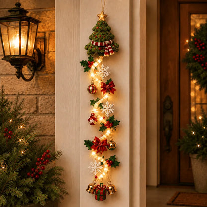 ⏳ Last Day 38% OFF – 🎄 Light-Up Christmas Door Hanger | Features 6 festive illuminated designs that cast a warm glow, combining 3D detailing with a space-saving vertical profile ✨