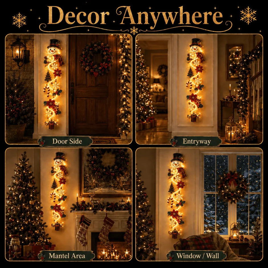 ⏳ Last Day 38% OFF – 🎄 Light-Up Christmas Door Hanger | Features 6 festive illuminated designs that cast a warm glow, combining 3D detailing with a space-saving vertical profile ✨