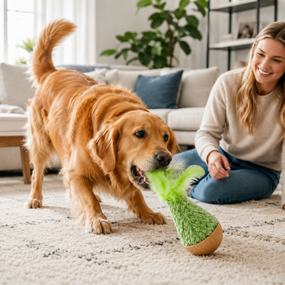 Matcha Green Plush Self-Righting Interactive Cat Toy